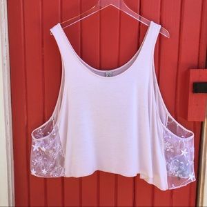 Paper Crane Pale Pink Swing Lacey Tank L